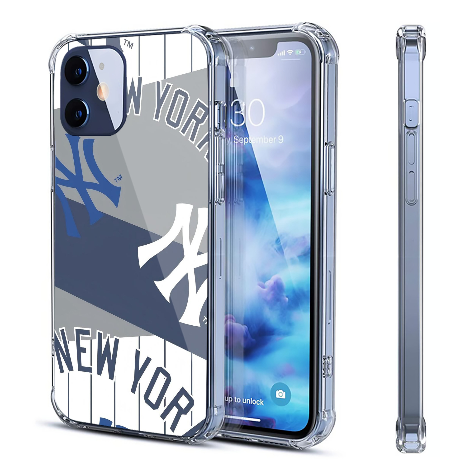 New York Yankees 133 Clear IPhone 12 Case – Soft TPU With UV Print – Enhanced Drop Protection, Precise Fit, Anti-Fingerprint, Customizable Design, Scratch-Resistant, Yellow-Resistant